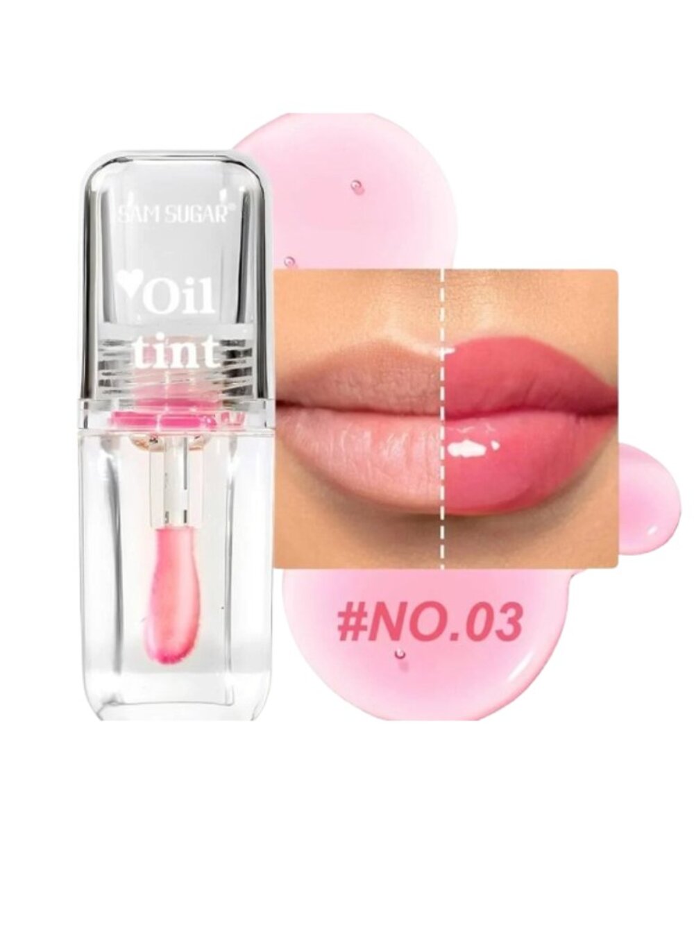 SAM SUGAR Magic Lip Oil Tint 03 Translucent Pink